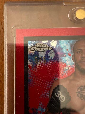 2024 Topps Chrome Ciryl Gane 5/5 Carte dédicacée, Topps, Verzamelen, Nieuw