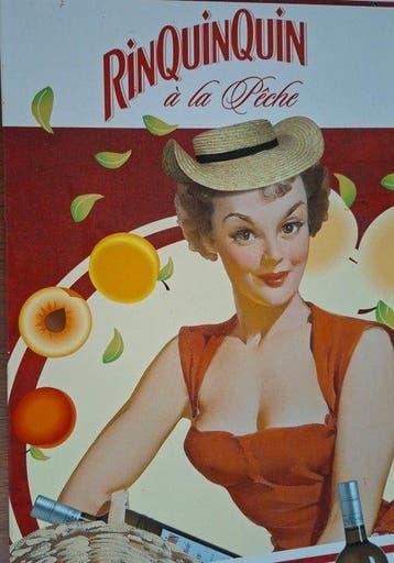 Zeldzaam en schitterend reclamebord, aperitief RINQUINQUIN