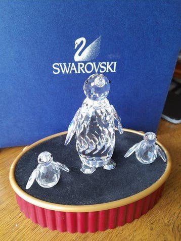 Swarovski - Figurine - Pinguin groot en twee keer klein (3), Antiek en Kunst