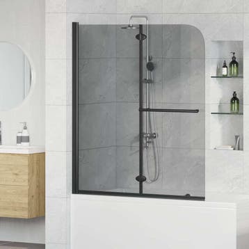 vidaXL Douche Omheining Zwart 120 x 140 cm ESG Glas en, Verzenden
