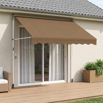 vidaXL Handmatig uitschuifbare luifel Beige 300 cm, Verzenden, Nieuw