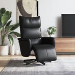 vidaXL Fauteuil verstelbaar met voetensteun kunstleer zwart, Verzenden, Nieuw