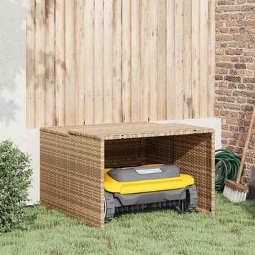 vidaXL Garage voor robotmaaier 86x90x52/57 cm poly rattan, Tuin en Terras, Grasmaaiers, Verzenden, Nieuw