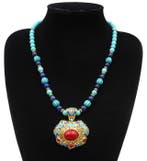 Lapis lazuli - Howlite turquoise - boeddhistische ketting -