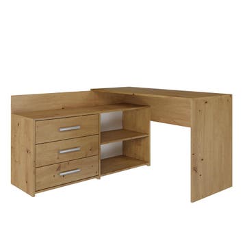Hoekbureau eiken met ladekast (Kantoor), Verzenden, Nieuw
