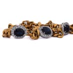 Collier - 18 carats Or jaune - 5.10ct. tw. Saphir - Diamant, Nieuw