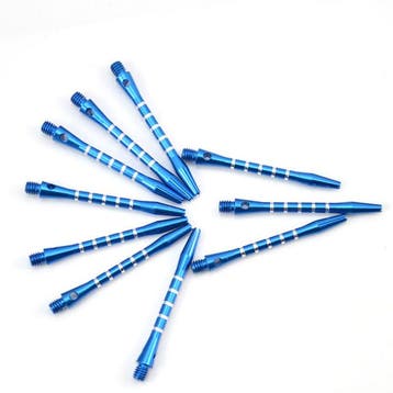 10x Medium Aluminium Dart Shaft Blauw 48mm, Verzenden