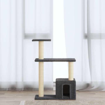 vidaXL Kattenmeubel met sisal krabpalen 70 cm donkergrijs, Verzenden