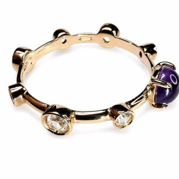 Damiani - Bague - 18 carats Or jaune - 0.23ct. tw. Améthyste, Nieuw