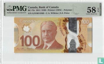 Canada 100 Dollars 2011 - 2011, Postzegels en Munten, Bankbiljetten | Amerika, Verzenden, Los biljet