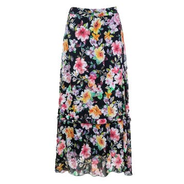 Princess goes Hollywood • midi rok bloem • 36, Kleding | Dames, Princess goes Hollywood, Verzenden, Zwart, Nieuw