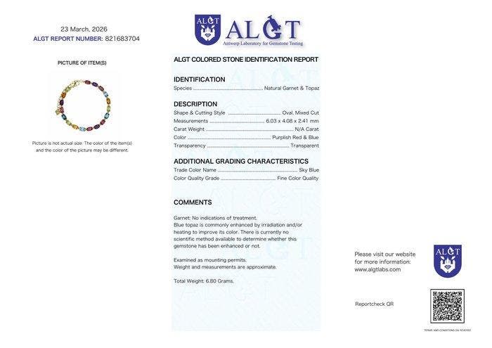 Zonder minimumprijs - Armband Zilver - Gemengde edelstenen -, Handtassen en Accessoires, Armbanden