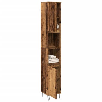 vidaXL Badkamerkast 30x30x190 cm bewerkt hout oud, Verzenden, Nieuw