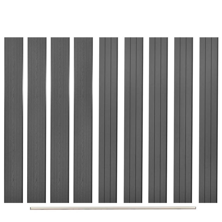 vidaXL Vervangende schuttingplanken 9 st 170 cm HKC grijs, Tuin en Terras, Tuinhekken en Hekwerk, Nieuw, Verzenden
