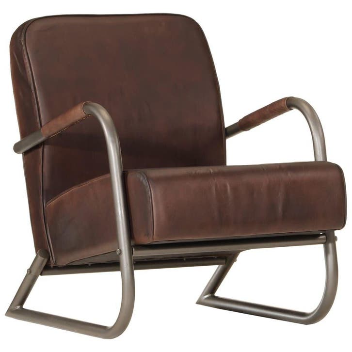 Fauteuil Leer Bruin | Retour Deal | 63% Korting, Huis en Inrichting, Fauteuils, 50 tot 75 cm, Minder dan 75 cm, Nieuw, Metaal