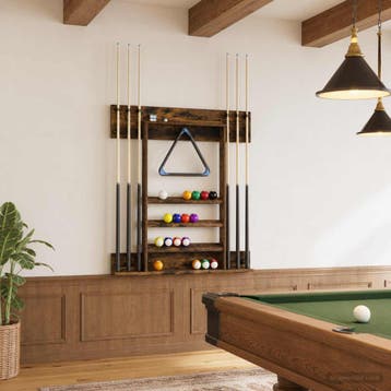 vidaXL Biljartkeu-stand Bewerkt hout 93 x 12 x 103 cm, Sport en Fitness, Verzenden, Nieuw