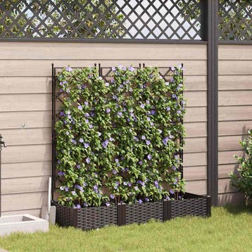 vidaXL Plantenbak 3 st Bruin 120 x 40 x 125,5 cm PP, Verzenden, Nieuw