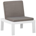 vidaXL Loungestoel met kussen kunststof wit, Tuin en Terras, Tuinstoelen, Verzenden, Nieuw