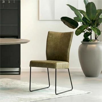 Set van 10 Leren eetkamerstoelen Mate - Vintage Olive, Ophalen of Verzenden, Nieuw, Leer