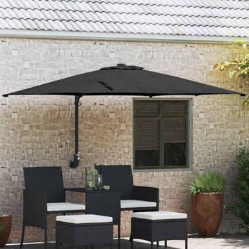 vidaXL Tuinparasol Zwart 248,5 x 247,5 x 160 cm Polyester en, Verzenden, Nieuw