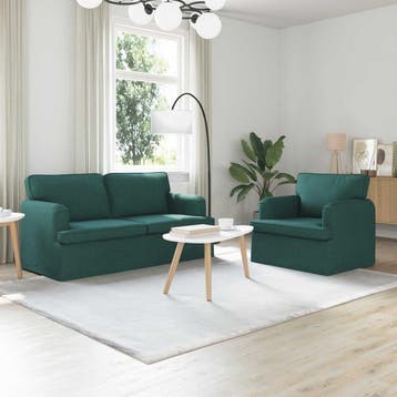 vidaXL bank / zetelstel 2 st Donkergroen Stof, Verzenden