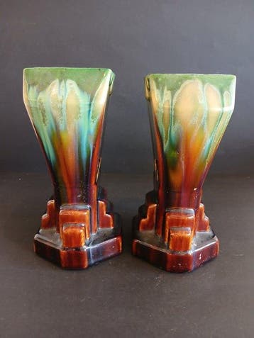 Faïencerie de Thulin - Pot de fleurs (2) - Céramique - Pas, Antiek en Kunst