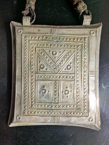 Argent, Métal, Cuir - Amulette - Touareg Kel-Aïr Niger