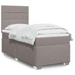 vidaXL Boxspring met matras stof taupe 90x200 cm, Verzenden, Nieuw
