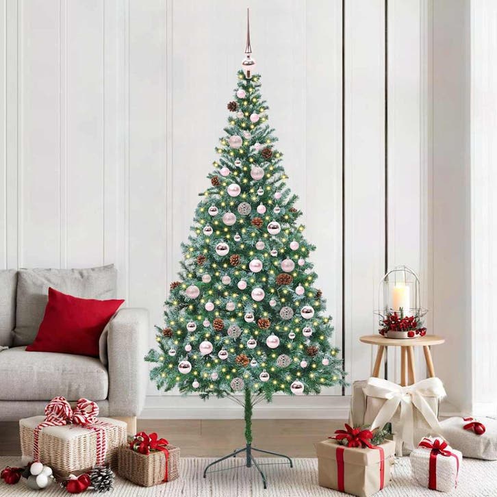 vidaXL Kunstkerstboom met 300 LED Groen 210 cm PVC en Staal, Divers, Noël, Envoi