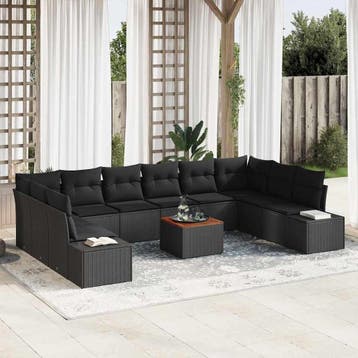vidaXL Tuinbank Set 11 st Zwart, Tuin en Terras, Verzenden, Nieuw