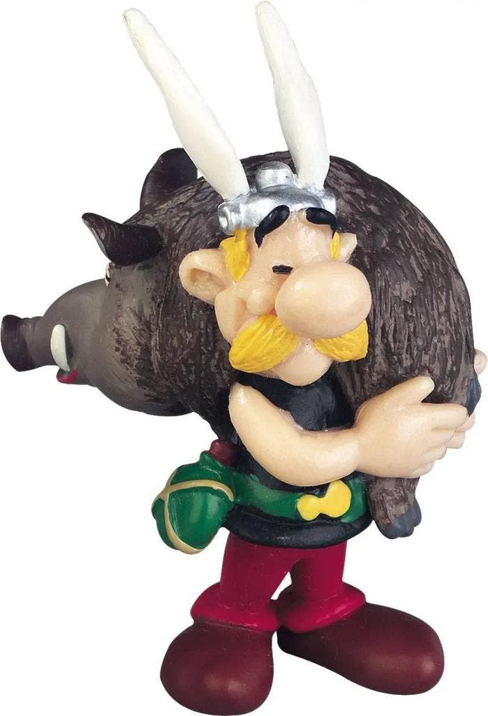 Asterix Figuur Asterix met Everzwijn 6 cm, Verzamelen, Stripfiguren, Nieuw, Ophalen of Verzenden