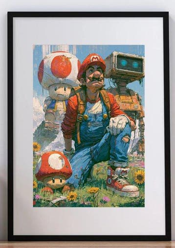 EGO - MARIOS LAST QUEST - 1/1 SIGNÉE COA - 40x60 cm, Nieuw