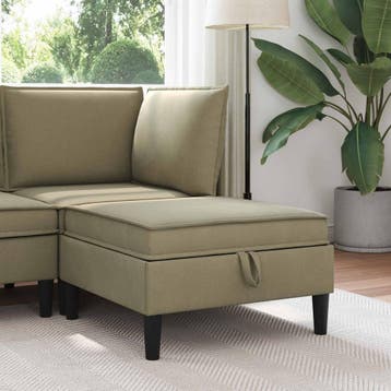 vidaXL Sofa Kruk met Opbergruimte Kaki Fluweel, Verzenden, Nieuw