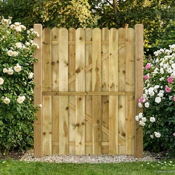vidaXL Tuinpoort 100 x 150 cm Massief grenenhout Groen, Verzenden, Nieuw