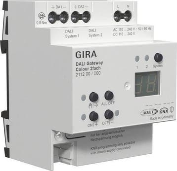 Gira DALI Gateway KNX Sécurisé 2-Canaux Rail DIN - 211200, Verzenden