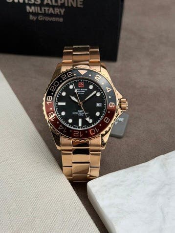 Swiss Alpine Military - GMT diver Red/Black - Zonder, Handtassen en Accessoires, Nieuw