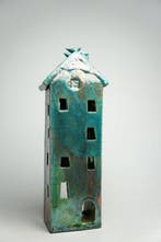 Urszula Despet - Kandelaar Uniek Raku Huis - Keramiek