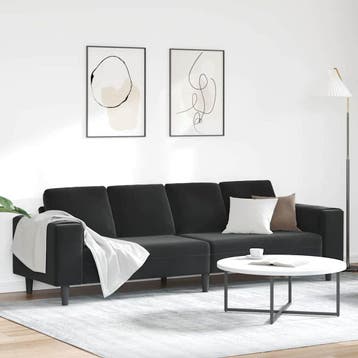 vidaXL Woonkamerbank / zetel Zwart 250 x 77 x 76 cm, Verzenden, Nieuw