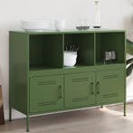 vidaXL Dressoir 100,5x39x79 cm staal olijfgroen, Verzenden