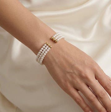 Zonder minimumprijs - Armband - 18 karaat Geel goud - Parel