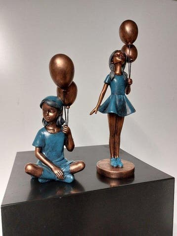 Statue, balloon girl - 29 cm - polyrésine