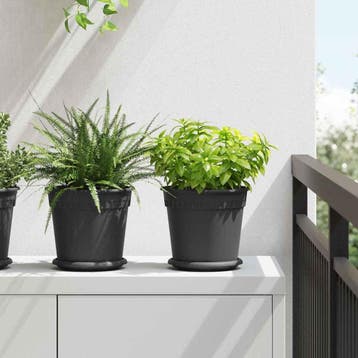 vidaXL Plantenpotten 24 st Zwart Kunststof, Verzenden