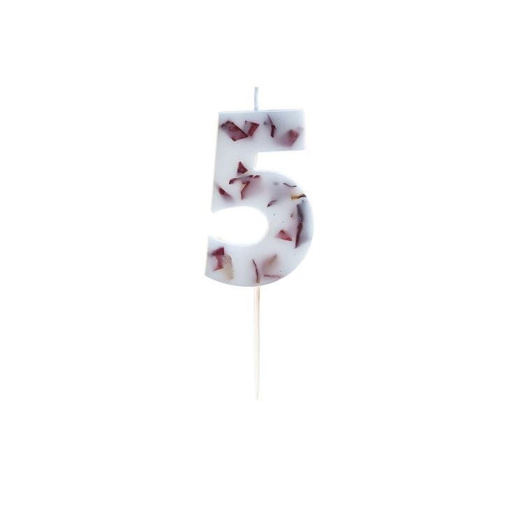 Kaars 5 Jaar Rozenblaadjes 9cm, Hobby & Loisirs créatifs, Articles de fête, Envoi