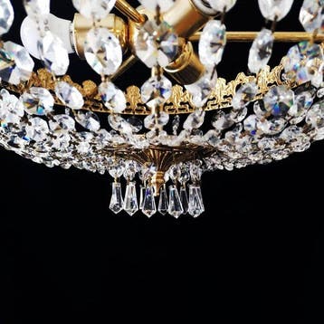 Plafondlamp - Verguld messing - Neoclassieke stijl