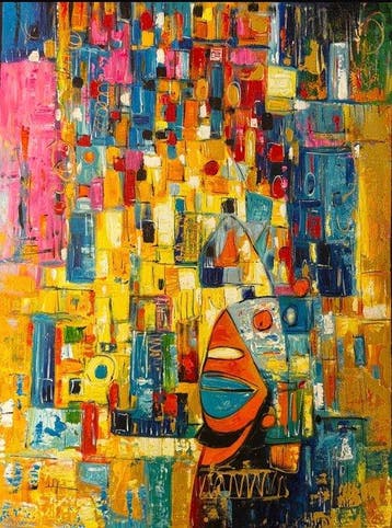 Nguyn V.L (1993) - Échos intérieurs 80 60 cm