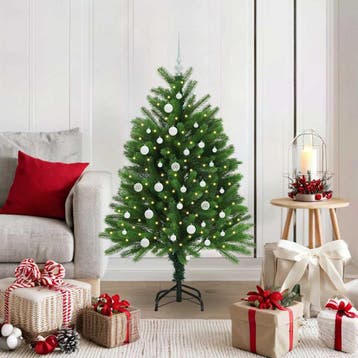 vidaXL Kerstboom met 150 LED met standaard Groen 120 cm PE, Verzenden