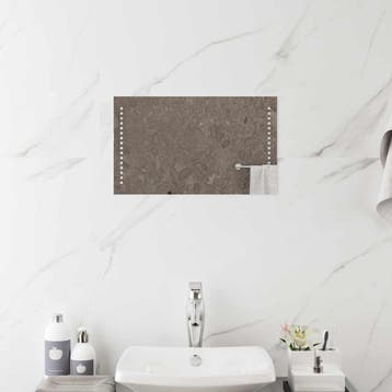 vidaXL LED Badkamerspiegel Doorzichtig 50 x 30 cm gehard, Verzenden