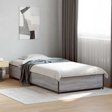 vidaXL Bedframe Grijs Sonoma 80 x 200 cm Bewerkt hout, Verzenden, Nieuw