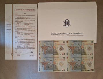 Roemenië. - 4 x 20 Lei - 2025 - Sheet of 4 - Pick 119Aucs