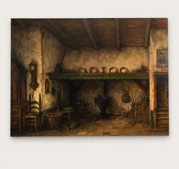 Harry Zeegers (1929) - Traditional Kitchen Interior - Oil on